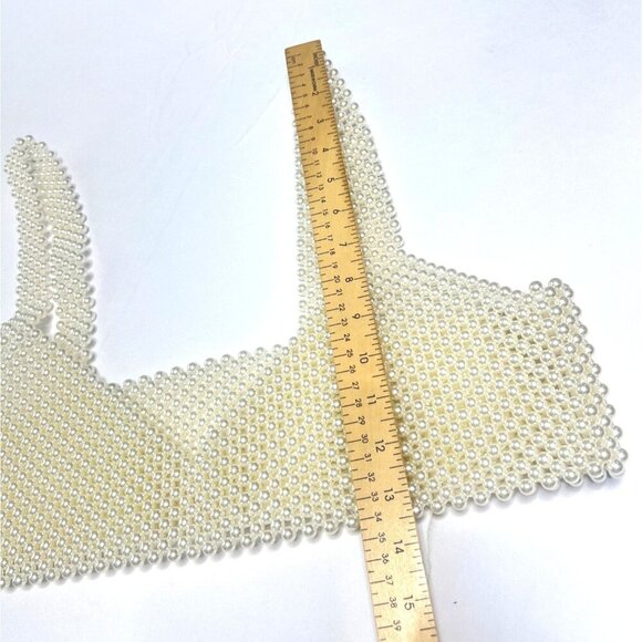 Beaded Tank Top Pearls Bra One Size - Picture 10 of 10